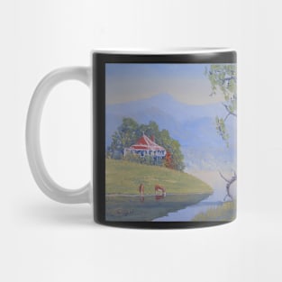 NSW River and Farmhouse - Oil on Board Mug